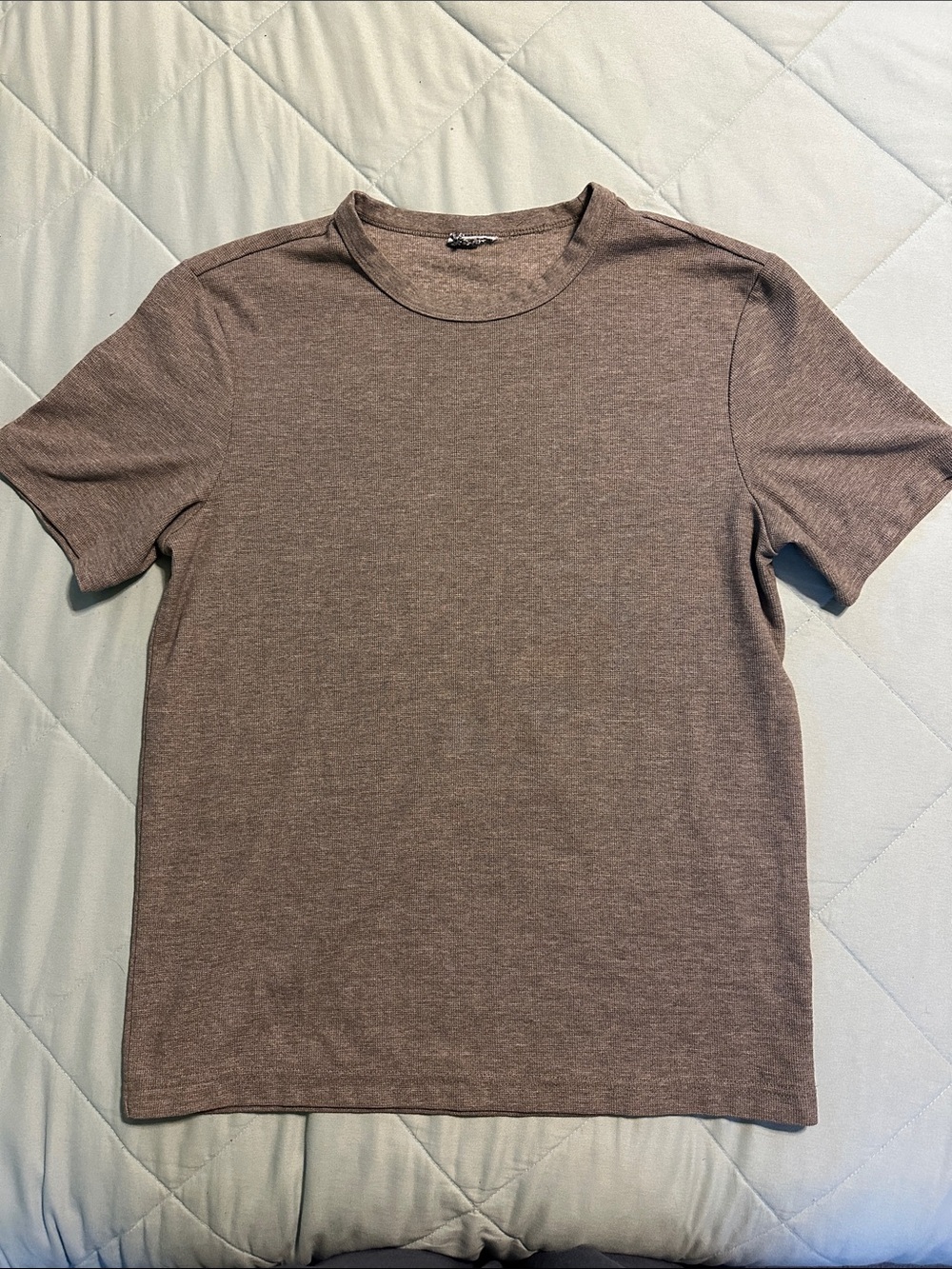 H&M Short Sleeve Crew Neck T-Shirt in Heather Brown